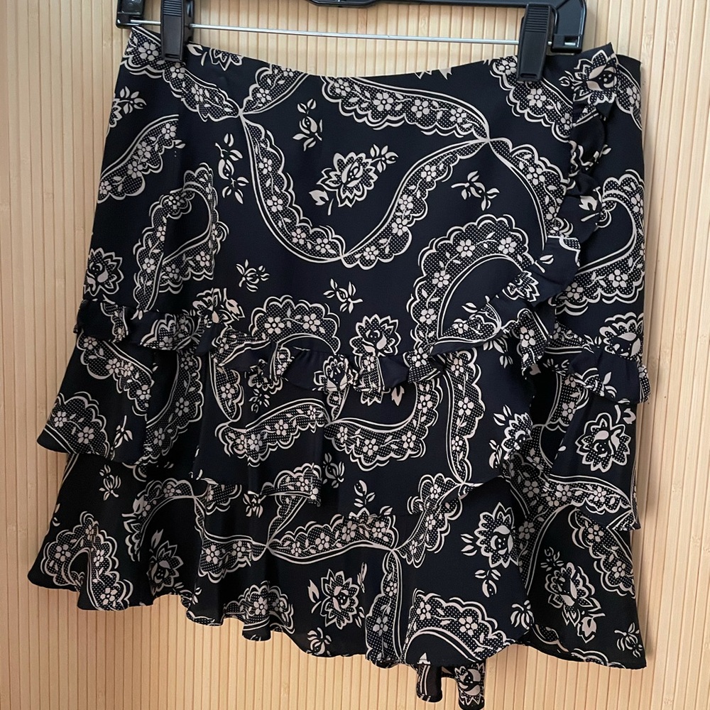 Nanette Lepore tiered short skirt, navy/cream 4